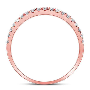 Rose Elegance: 14kt Rose Gold Diamond Square Bridal Wedding Ring Band Set - Splendid Jewellery