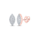 Rose Gold Baguette and Round Diamond Oval Earrings - A Touch of Elegance and Sparkle - Splendid Jewellery