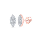 Rose Gold Baguette and Round Diamond Oval Earrings - A Touch of Elegance and Sparkle - Splendid Jewellery