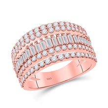 Load image into Gallery viewer, Rose Gold Baguette Brilliance Diamond Band - Top View
