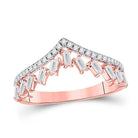 Rose Gold Baguette Diamond Chevron Band Ring: A Mesmerizing Statement Piece - Splendid Jewellery