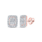 Rose Gold Baguette Diamond Cluster Earrings: A Radiant Masterpiece of Elegance - Splendid Jewellery