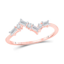 Load image into Gallery viewer, Rose Gold Baguette Diamond Scattered Band Ring - A Mesmerizing Delight - Splendid Jewellery