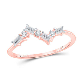 Rose Gold Baguette Diamond Scattered Band Ring - A Mesmerizing Delight - Splendid Jewellery