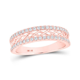 Rose Gold Brilliance: 10kt Diamond Band Ring - Splendid Jewellery