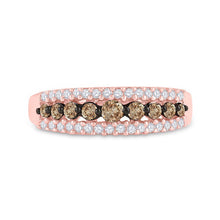 Load image into Gallery viewer, Rose Gold Brown Diamond Elegance: 10kt Women's Band Ring - Splendid Jewellery
