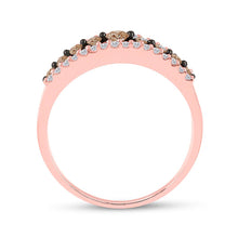Load image into Gallery viewer, Rose Gold Brown Diamond Elegance: 10kt Women&#39;s Band Ring Side 2 view from the 10Kt Rose Gold Womens Round Brown Diamond Band Ring 1 2 Cttwpin60588 collection by Splendid Jewellery