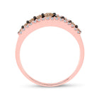 Rose Gold Brown Diamond Elegance: 10kt Women's Band Ring Side 2 view from the 10Kt Rose Gold Womens Round Brown Diamond Band Ring 1 2 Cttwpin60588 collection by Splendid Jewellery