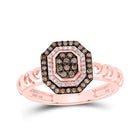 Rose Gold Brown Diamond Halo Fashion Ring - Luxurious Elegance and Versatility - Splendid Jewellery