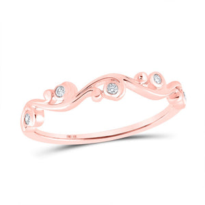 Rose Gold Delight | 10kt Rose Gold Womens Round Diamond Band Ring 1/20 Cttw - Splendid Jewellery