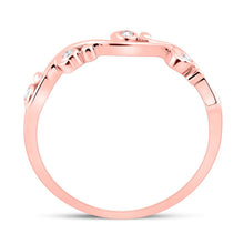 Load image into Gallery viewer, Rose Gold Delight | 10kt Rose Gold Womens Round Diamond Band Ring 1/20 Cttw - Alternate view 2 from Splendid Jewellery