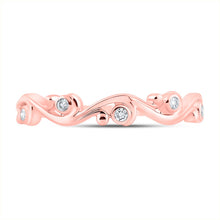Load image into Gallery viewer, Rose Gold Delight | 10kt Rose Gold Womens Round Diamond Band Ring 1/20 Cttw - Splendid Jewellery