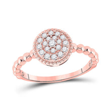 Load image into Gallery viewer, Rose Gold Diamond Beaded Circle Cluster Ring - A Mesmerizing Masterpiece of Elegance and Brilliance - Splendid Jewellery