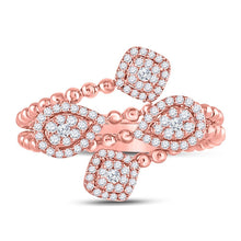 Load image into Gallery viewer, Rose Gold Diamond Beaded Geometric Wrap Fashion Ring - Splendid Jewellery