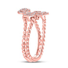Rose Gold Diamond Beaded Geometric Wrap Fashion Ring - Alternate view 3 from Splendid Jewellery