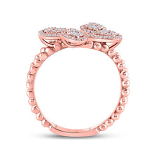 Load image into Gallery viewer, Rose Gold Diamond Beaded Geometric Wrap Fashion Ring - Splendid Jewellery