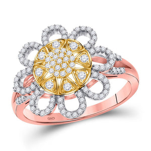 Rose Gold Diamond Blossom Ring - Splendid Jewellery