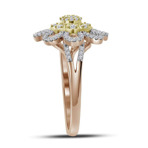 Rose Gold Diamond Blossom Ring - Splendid Jewellery