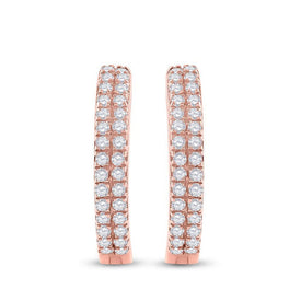 Rose Gold Diamond Brilliance Hoop Earrings - Splendid Jewellery