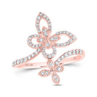 Rose Gold Diamond Butterfly Bypass Ring | Exquisite Nature - Inspired Jewelry with Sparkling Diamonds by Splendid Jewellery - Splendid Jewellery