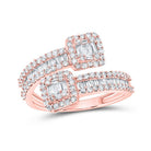 Rose Gold Diamond Bypass Cuff Band Ring - A Dazzling Showcase of Elegance and Brilliance - Splendid Jewellery