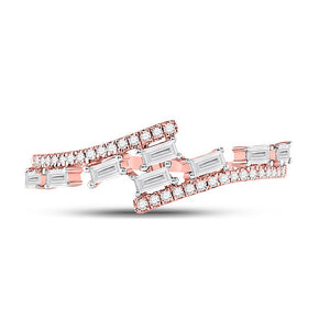 Rose Gold Diamond Bypass Elegance Ring - Splendid Jewellery