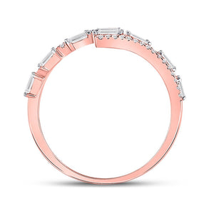 Rose Gold Diamond Bypass Elegance Ring - Splendid Jewellery