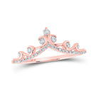Rose Gold Diamond Chevron Crown Band Ring - A Captivating Statement Piece - Splendid Jewellery