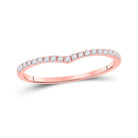 Rose Gold Diamond Chevron Stackable Band Ring - Splendid Jewellery