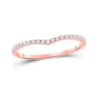 Rose Gold Diamond Chevron Stackable Band Ring - Splendid Jewellery
