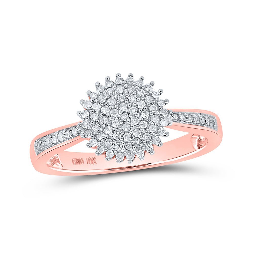 Rose Gold Diamond Circle Cluster Ring: A Dazzling Statement Piece - Splendid Jewellery