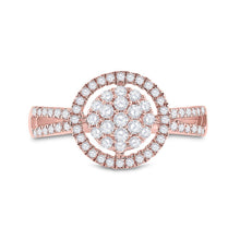 Load image into Gallery viewer, Rose Gold Diamond Cluster Brilliance Ring Front View from Splendid Jewellery