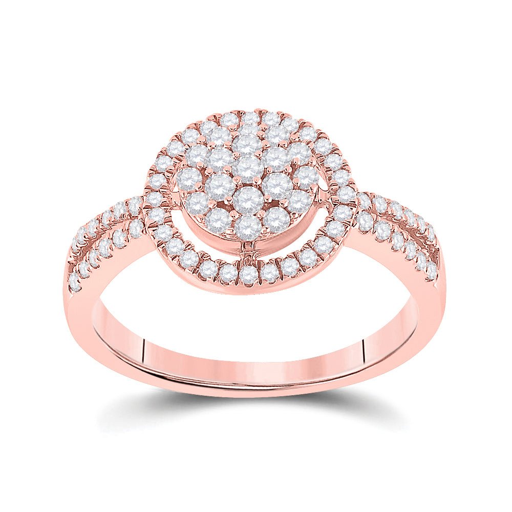 Rose Gold Diamond Cluster Brilliance Ring - Splendid Jewellery