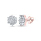 Rose Gold Diamond Cluster Elegance Earrings - Splendid Jewellery