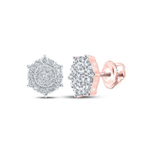 Load image into Gallery viewer, Rose Gold Diamond Cluster Elegance Earrings - Splendid Jewellery