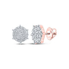 Rose Gold Diamond Cluster Elegance Earrings - Splendid Jewellery