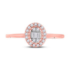 Rose Gold Diamond Cluster Oval Ring - Captivating Elegance - Splendid Jewellery
