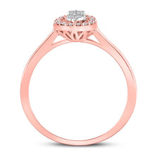 Load image into Gallery viewer, Rose Gold Diamond Cluster Oval Ring - Captivating Elegance - Side View