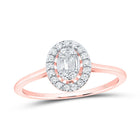 Rose Gold Diamond Cluster Oval Ring - Captivating Elegance - Top View