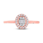 Rose Gold Diamond Cluster Oval Ring - Captivating Elegance - Front View