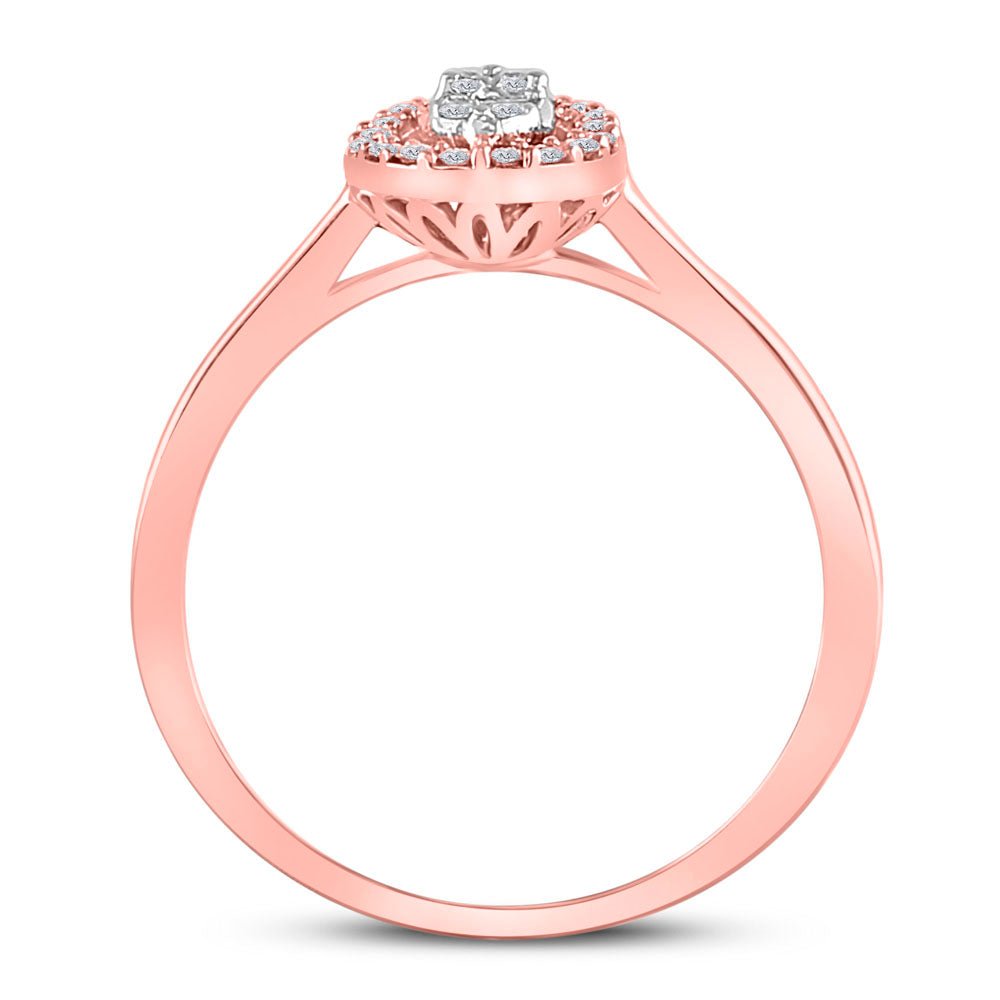 Rose Gold Diamond Cluster Oval Ring - Captivating Elegance - Splendid Jewellery
