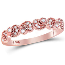 Load image into Gallery viewer, Rose Gold Diamond Crescent Stackable Band Ring - A Touch of Elegance and Versatility - Side View