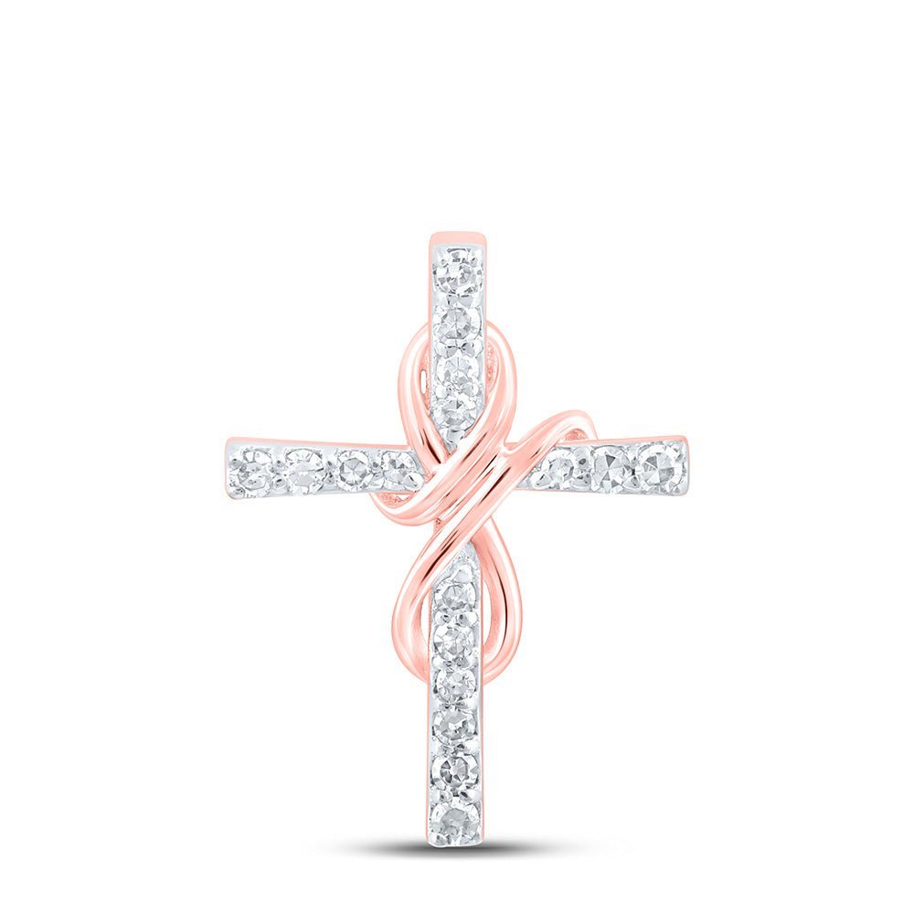 Rose Gold Diamond Cross of Faith Pendant - Splendid Jewellery