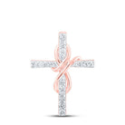 Rose Gold Diamond Cross of Faith Pendant - Splendid Jewellery