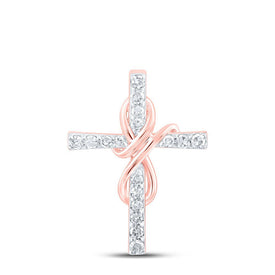 Rose Gold Diamond Cross of Faith Pendant - Splendid Jewellery