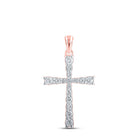 Rose Gold Diamond Cross Pendant | Elegant Symbol of Faith and Beauty - Splendid Jewellery