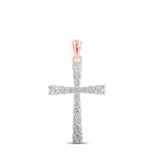 Rose Gold Diamond Cross Pendant | Elegant Symbol of Faith and Beauty - Splendid Jewellery