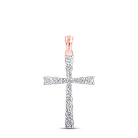Rose Gold Diamond Cross Pendant | Elegant Symbol of Faith and Beauty - Splendid Jewellery