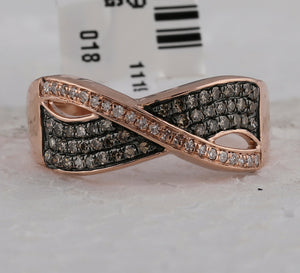 Rose Gold Diamond Crossover Elegance Ring - Splendid Jewellery