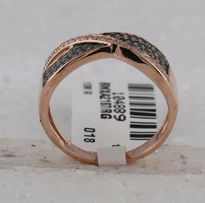 Rose Gold Diamond Crossover Elegance Ring - Splendid Jewellery